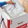 cord blood unit and packaging in Canadian Blood Services insulated shipping container box