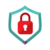 A shield with a lock on it