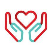 prayer hands with a heart icon