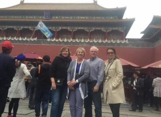Kimberly Young, Susan Gunderson , Stephen Beed and Mirela Busic visit the Forbidden City palace in Beijing, China.>>
