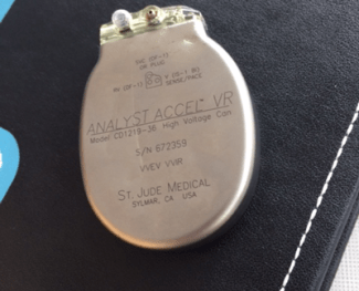medical device inserted into Everad's chest in 2010