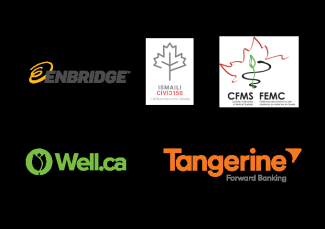 Proud Partner Logos - Enbridge, Ismaili Civic150, CFMS, Well.ca, and Tangerine