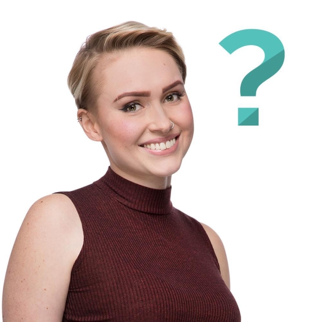 image of female donor with question mark