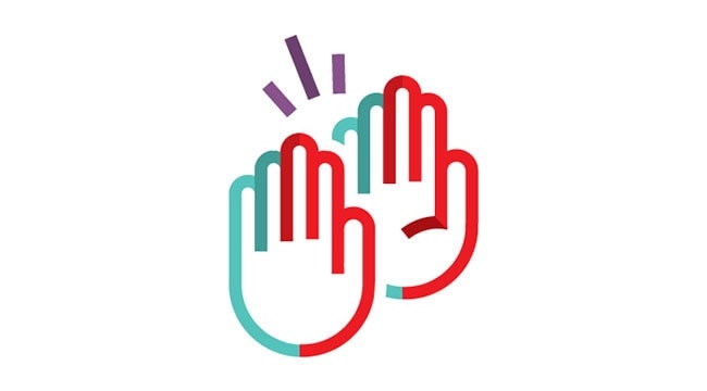 Hands high five icon
