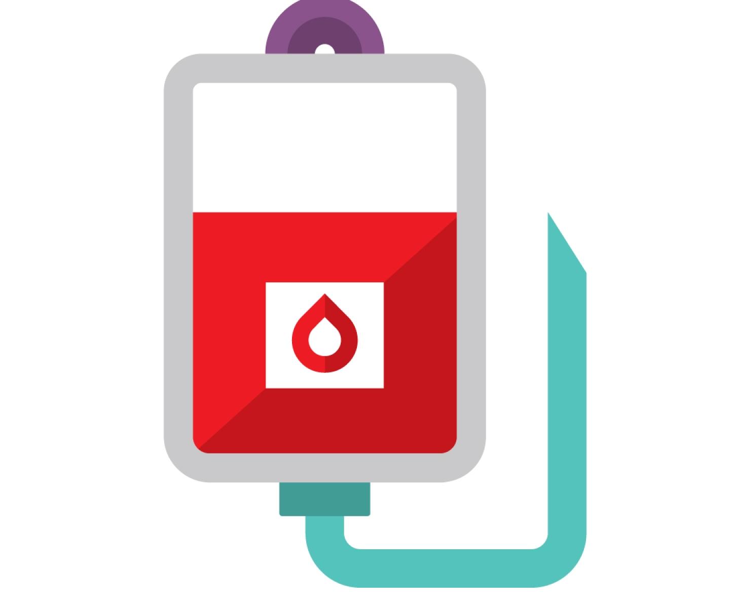 Blood donation bag icon