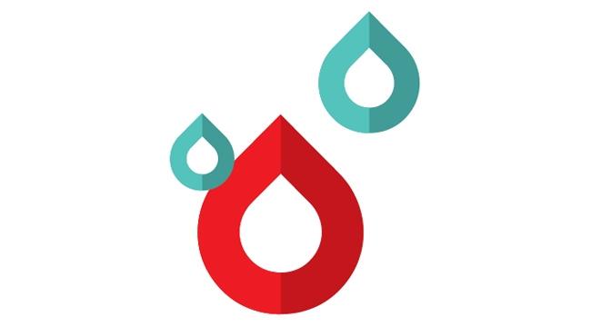Graphic icon of blood droplets