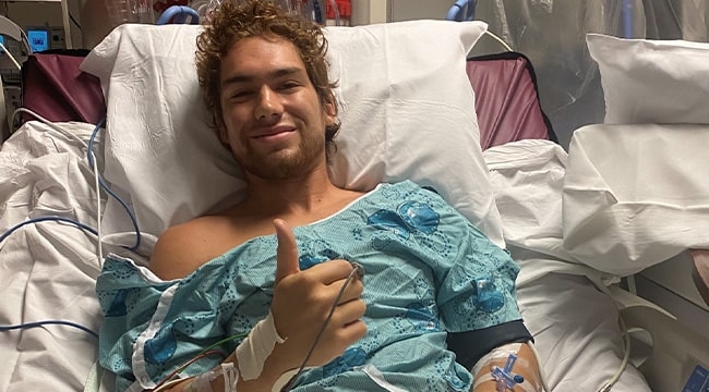Blood recipient in hospital