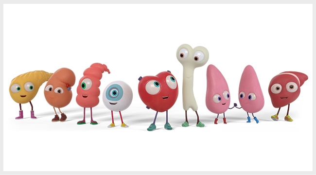 Graphic image of Animated organs called Orgamites