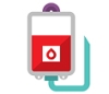 Line drawing of a blood donation bag